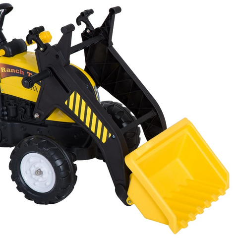 Rootz Pedal Tractor - Pedal Go Kart - Car Tractor - Excavator - Yellow - 167 x 41 x 52 cm