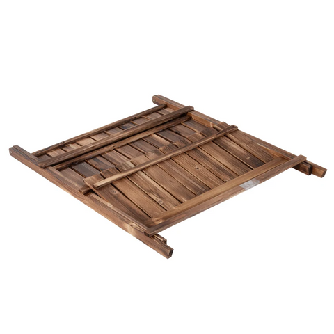 Rootz Plant Ladder - Flower Shelf - Plant Stairs - Flower Bench - Flower Stand - 3-tier - Fir Wood - Dark Brown - 80 x 37 x 93 cm