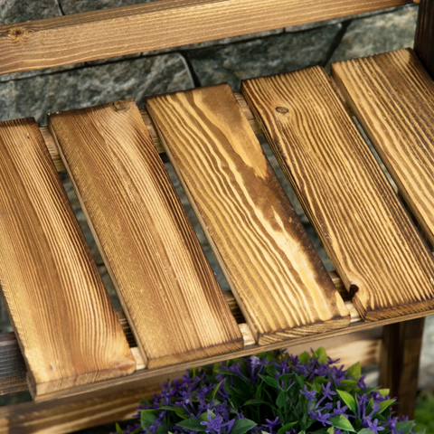 Rootz Plant Ladder - Flower Shelf - Plant Stairs - Flower Bench - Flower Stand - 3-tier - Fir Wood - Dark Brown - 40 x 37 x 93 cm