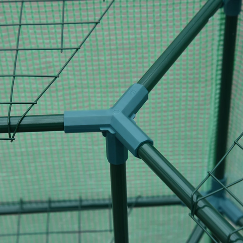 Rootz Hexagonal Greenhouse - Multi-tier Flower Shelves - Pe+steel - Dark Green - 2.25 X 1.94 X 2.15 M