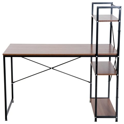 Rootz Computer Workstation - Computer Table - Work Table - Office Table - Desk With Shelf - Black - 120x64x121cm