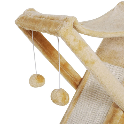 Rootz Scratching Post - Cat Tower - Cat Tower With Cave - Cat Scratching Post - Beige -  54.5 x 32 x 65 cm