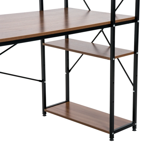 Rootz Computer Workstation - Computer Table - Work Table - Office Table - Desk With Shelf - Black - 120x64x121cm