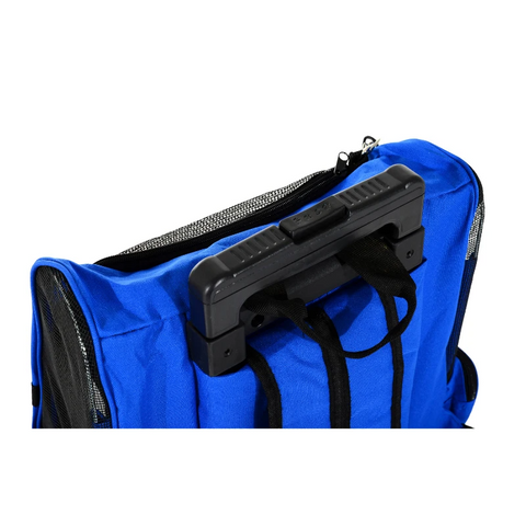 Rootz Pet Backpack - Dog Carrier - 2-in-1 Design - Extendable Handle - Side Pockets - Blue - 42 X 25 X 55cm