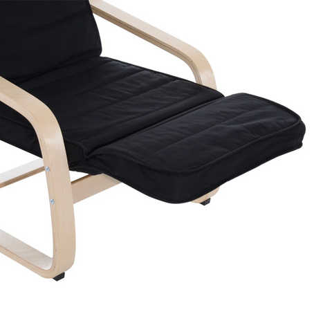 Rootz Recliner - Lounger Chair - Rocking Armchair - Relax Chair - Tv Chair - Balcony - Black - 66.5 X 81 X 100cm - 66.5 x 81 x 100cm