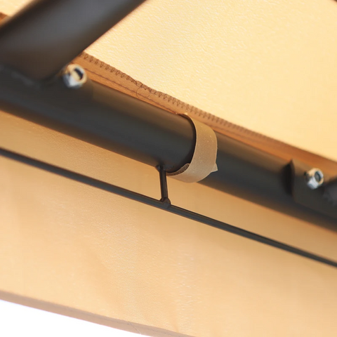 Rootz Hollywoodschaukel – Gartenschaukel – Schaukelstuhl – 3-Sitzer – Multifunktional – Beige/Schwarz – L256 x B172 x H248 cm