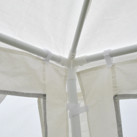 Rootz Gazebo - Party Tent - Garden Tent - Waterproof Gazebo - Canopy Tent - White/Black - 4 x 3 m