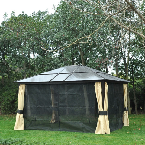Rootz Gazebo - Luxury Gazebo - Garden Pavilion - Party Tent - Garden Tent - Aluminum - 430 X 360 X 280 Cm
