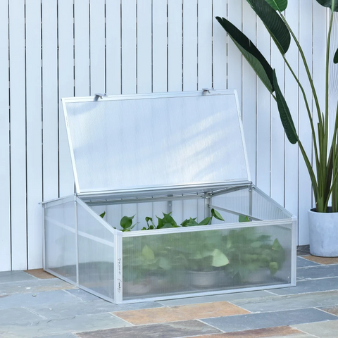 Rootz Aluminum Greenhouse - Greenhouse - Cold Frame - Grow House - Plant House - PC Board - Transparent - 100x100cm