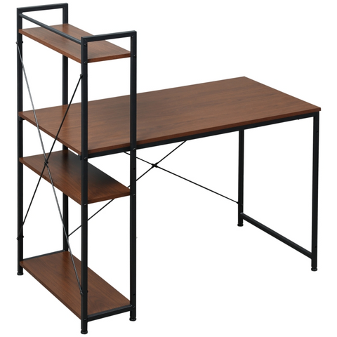 Rootz Computer Workstation - Computer Table - Work Table - Office Table - Desk With Shelf - Black - 120x64x121cm