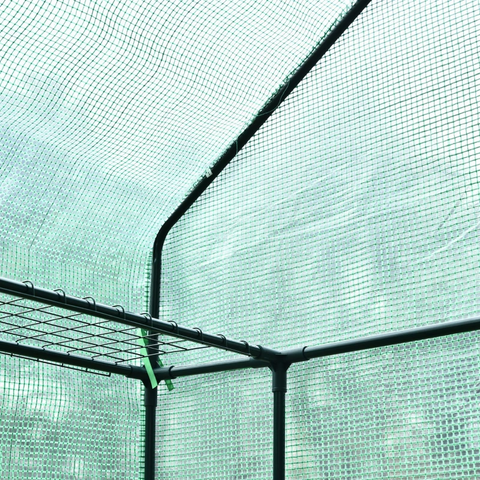 Rootz Greenhouse - Mini Greenhouse - 2 Shelves - Dark Green - 143 X 73 X 195 Cm