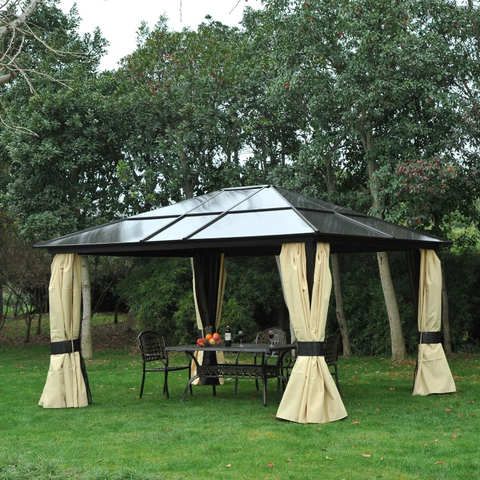 Rootz Gazebo - Luxury Gazebo - Garden Pavilion - Party Tent - Garden Tent - Aluminum - 430 X 360 X 280 Cm