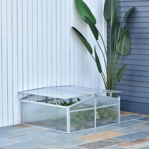 Rootz Aluminum Greenhouse - Greenhouse - Cold Frame - Grow House - Plant House - PC Board - Transparent - 100x100cm