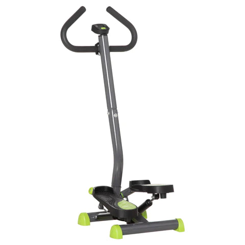 Rootz Stepper - Stepper With LCD monitor - Aerobic Ab Exercise Fitness - Workout Machine - Steel - ABS - Grey + Green + Black - 55 x 44 x 108 cm