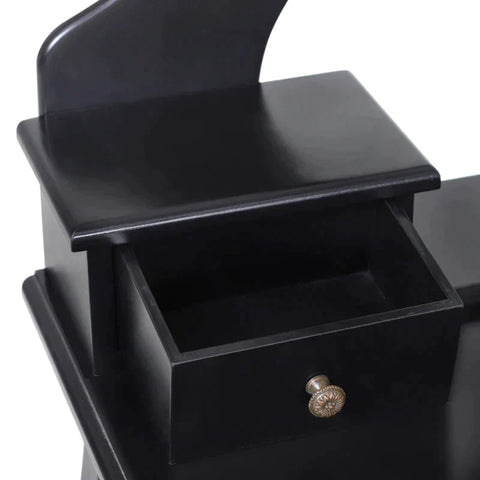 Rootz Dressing Table - Cosmetic Table - Dressing Table With Stool - Stool - Black