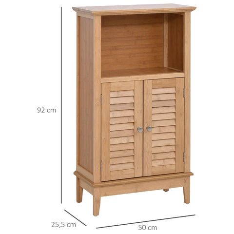 Rootz Bathroom Cabinet - Bathroom Shelf - Open Shelf - Bathroom Standing Shelf - 50 x 25.5 x 92 cm