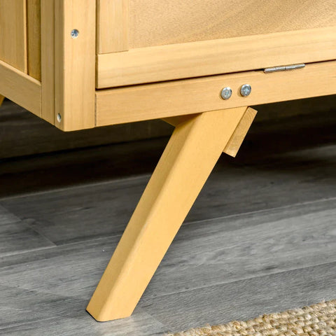 Rootz Dwergkonijnenhok - Knaagdierenhok - Knaagdierkooien - Dennenhout/Metaal - Geel - 120 x 50 x 82 cm