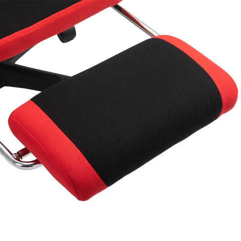 Rootz Gaming Chair - Swivel Chair - Footrest - Mesh - Adjustable In Height - 58 x 72 x 108-118 cm - Black - Red