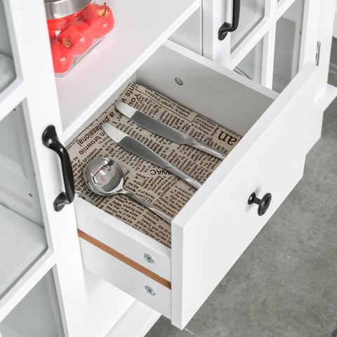 Rootz Kitchen Cabinet - Modern Sideboard - Storage Cabinet - MDF - White - 100 x 35 x 100 cm