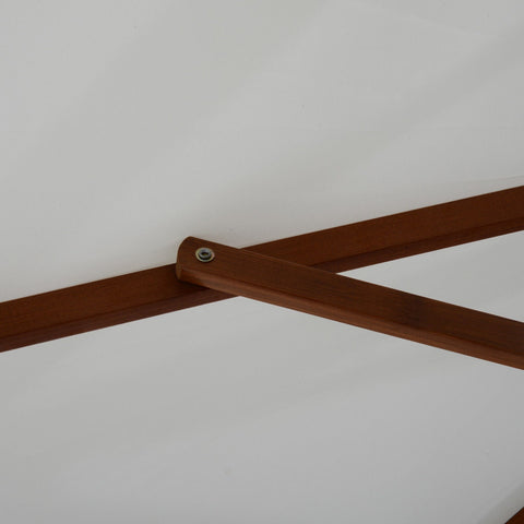 Rootz Sonnenschirm – Gartenschirm – Holz – Marktschirm – 2,7 m Durchmesser – Weiß – Braun