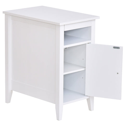 Rootz Bedside table - Side table - Coffee table - Folding door - Storage compartment - 36 x 55 x 64 cm - White - MDF - White