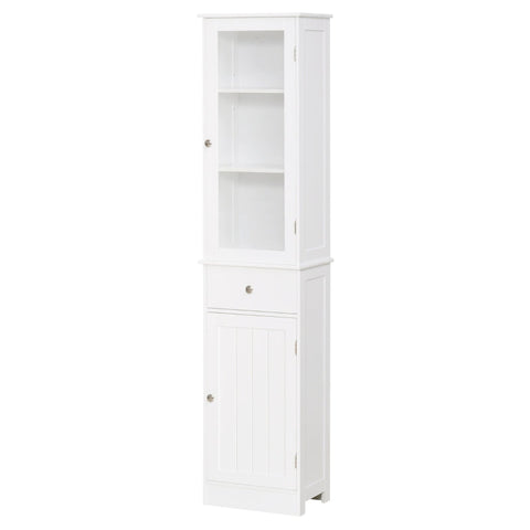 Rootz Bathroom Cabinet - Cabinet - Display Cabinet - Kitchen Cabinet - White - 40 x 27 x 171.5 cm