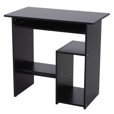 Rootz Desk - Computer Table - Extendable Tabletop - Office Table - PC Table - Black/White - Processed Wood