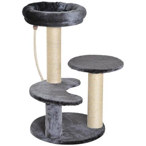 Rootz Scratching Post - Cat Bed - Play Tree - Climbing Tree - Plush - Grey