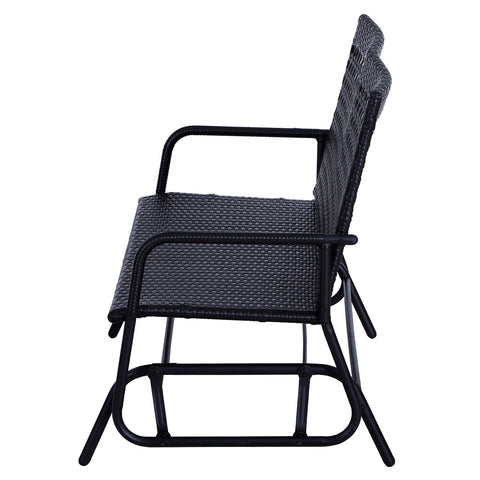 Rootz Swing - Garden Swing - Garden Bench - Polyrattan - 2-Seater - Black - 120 x 76 x 90 cm