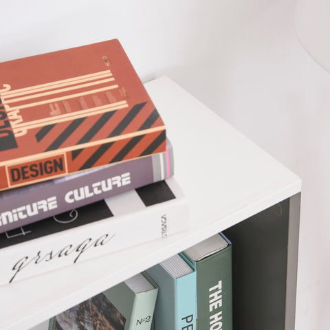 Rootz Bookcase - Book wall - MDF - Office shelf - Archive shelf - Gray / White