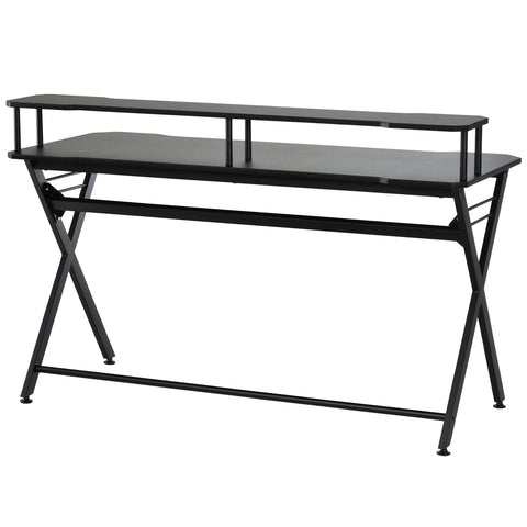 Rootz Gaming-Schreibtisch – Computertisch – Kopfhörerhaken – verstellbare Beine – Schwarz – Höhe – MDF – Stahl