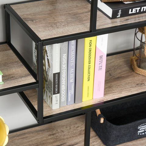 Rootz Boekenkast - Boekenwand - Spaanplaat - Kantoorplank - Archiefplank - Zwart/Licht Eiken