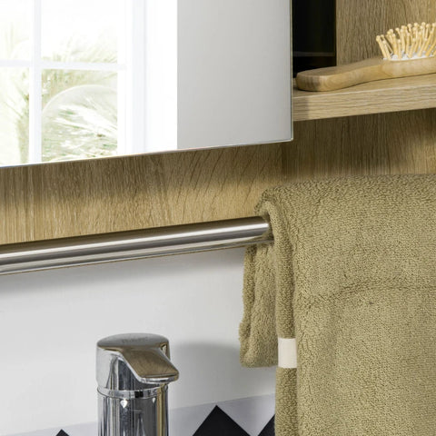 Rootz Mirror Cabinet - Hanging Mirror Cabinet - 6 Shelves 1 Towel Rail - White - 60L × 15W × 70H cm