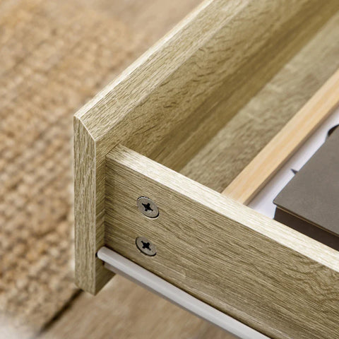 Rootz Chest Of Drawers - Sideboard - 6 Drawers - Minimalist Design - White + Wood - 80 x 40 x 95 cm