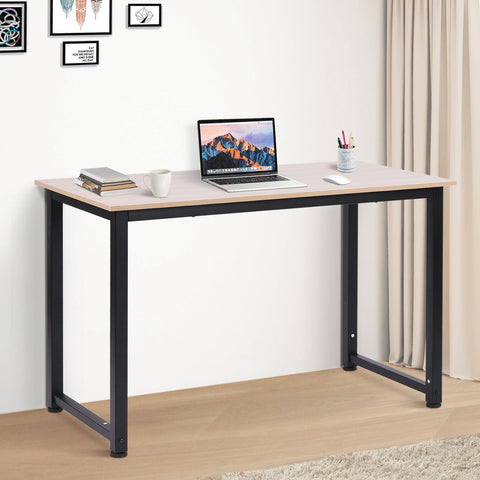 Rootz Desk - Computer table - Office table - Rectangular - 120 x 60 x 76 cm - Natural - Black - Metal - MDF