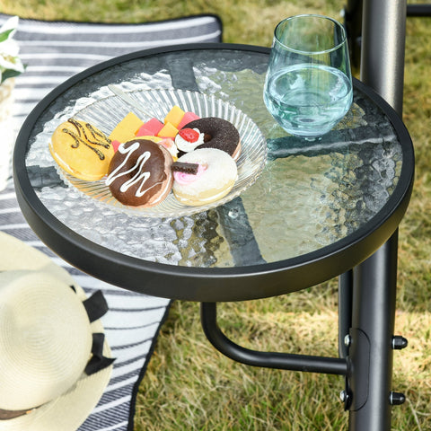 Rootz Gartenschaukel – Stahl/Polyester – 3-Sitzer-Schaukel – Modern – Grau/Schwarz – 278 x 125 x 177 cm