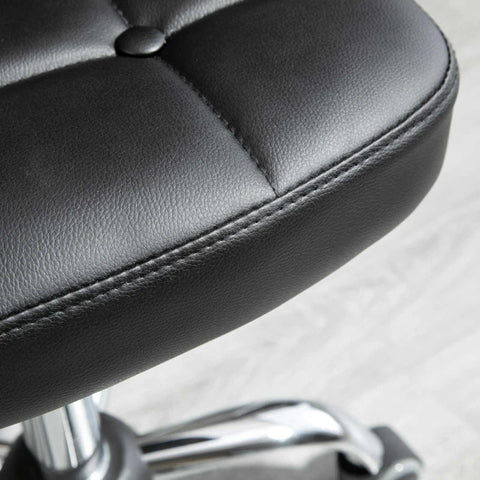 Rootz Set Of 2 Work Stools - Bar Stools - Saloon Stools - Imitation Leather - Dark Grey - 45W x 47D x 72-87H cm