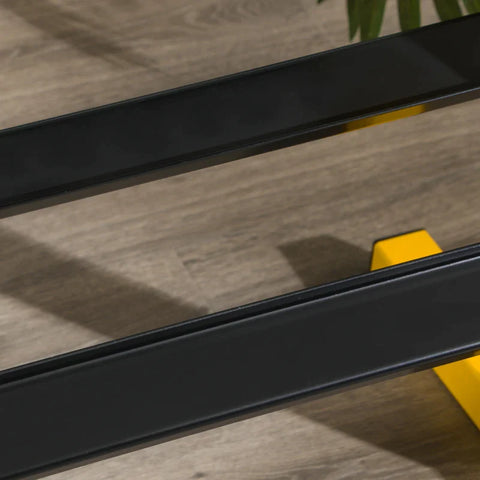 Rootz Halterrek voor halters - tot 270 kg - gewichtsopslagorganisator - 2 planken - stalen frame - geel - 92,5 x 50,5 x 80,5 cm