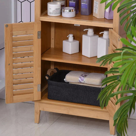 Rootz Bathroom Cabinet - Bathroom Shelf - Open Shelf - Bathroom Standing Shelf - 50 x 25.5 x 92 cm