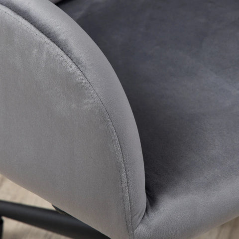 Rootz Office Chair - 5 Wheels - Height Adjustable - Modern Design - Grey - 58cm x 58.5cm x 86cm