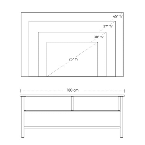 Rootz TV Bench - TV Stand - Modern Design - 3 Shelves And 2 Cabinets - Natural - 105 cm x 40 cm x 52 cm