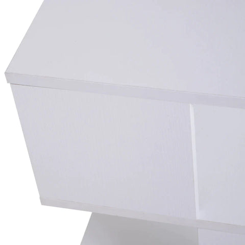 Rootz Side Table - 2-tier Side Table - Bed Table With Modern Design - Coffee Table For Office - Living Room - Dining Room - White - 40 x 40 x 43 cm