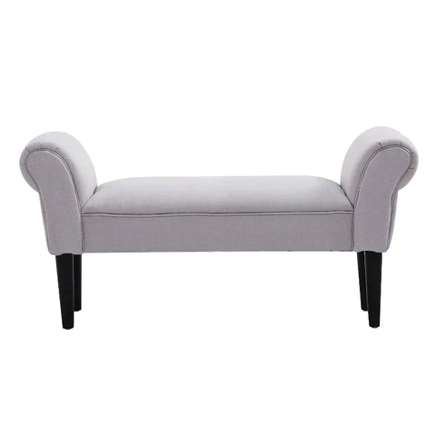 Rootz Bedroom Bench - Bench Seat - Upholstered Bench - MDF Foam - Grey - 102 x 31 x 51 cm