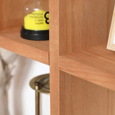 Rootz Wall Shelf - Hanging Shelf - Floating Shelf - 5 Cubes - Interlocking  9 Compartments - Fir Wood - Natural - 71 x 10.2 x 80.5cm