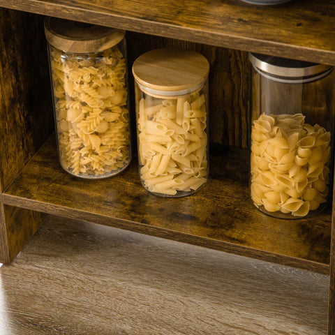 Rootz Bartisch – Klappbarer Bartisch mit 3 Ablagen – Industriedesign – Braun – 120 cm x 76 cm x 91,4 cm