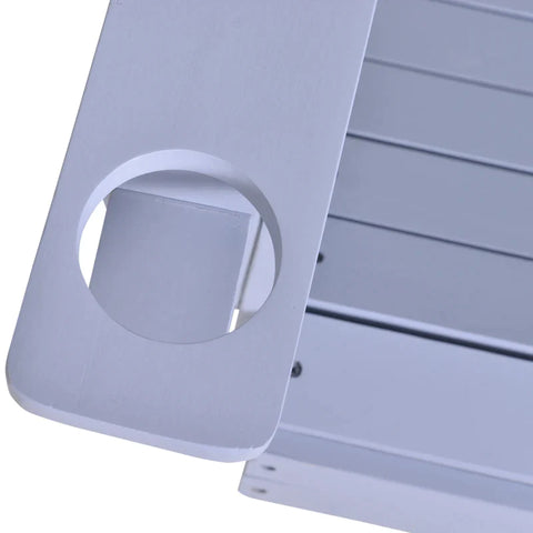 Rootz Gartenstuhl – Gartenliege – Balkonstuhl – Getränkehalter – Holz – Grau – 72,5 x 97 x 93 cm