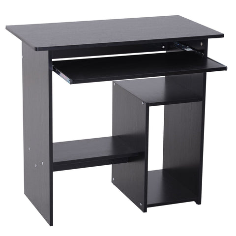 Rootz Desk - Computer Table - Extendable Tabletop - Office Table - PC Table - Black/White - Processed Wood