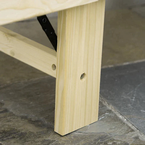 Rootz Lounge Chair - 4-Step Garden Lounger - Sun Lounger - Deck Chair - Garden Furniture - Foldable Adjustable - Pine Wood - Natural - 195 x 59 x 30 cm