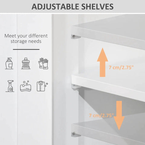 Rootz Bathroom Cabinet - Bathroom Storage Cabinet - Bathroom Cabinet With 2 Drawers 1 Door - Freestanding Cupboard - White - 60 x 30 x 108.8 cm