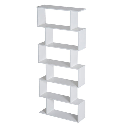 Rootz Bookcase - Folding Screen - Chipboard - 6 Sections - Bookshelf - White